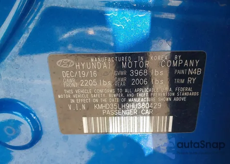 2017 Hyundai Elantra Gt from USA, damaged, VIN KMHD35LH9HU380429